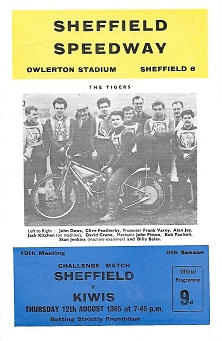 Sheffield v Kiwis, 12th Aug 1965