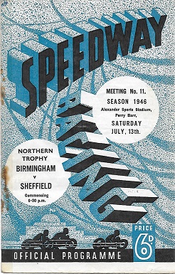 Birmingham v Sheffield, 13th July 1946