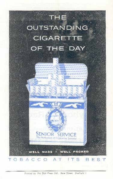 Sheffield v Leicester programme back page